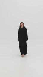 Black Lace Abaya – Black abaya in premium Korean Nida 