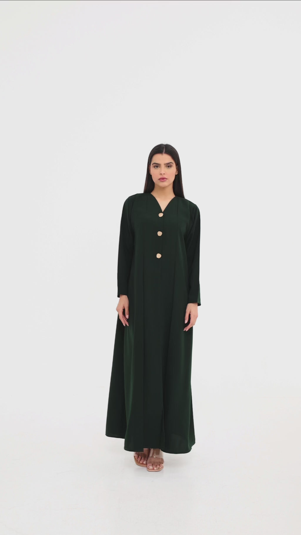 Abaya Coupe droite Vert Émeraude – Abaya élégante en crêpe premium