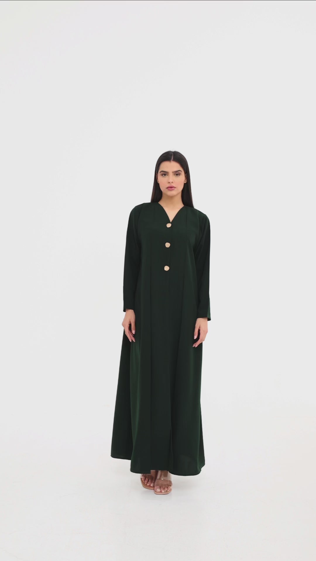 Abaya Coupe droite Vert Émeraude – Abaya élégante en crêpe premium