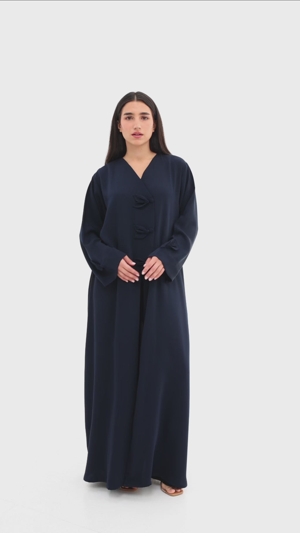 Navy Blue Knotted Abaya — Modernity, Simplicity & Signature Panels