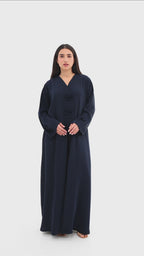 Navy Blue Knotted Abaya — Modernity, Simplicity & Signature Panels