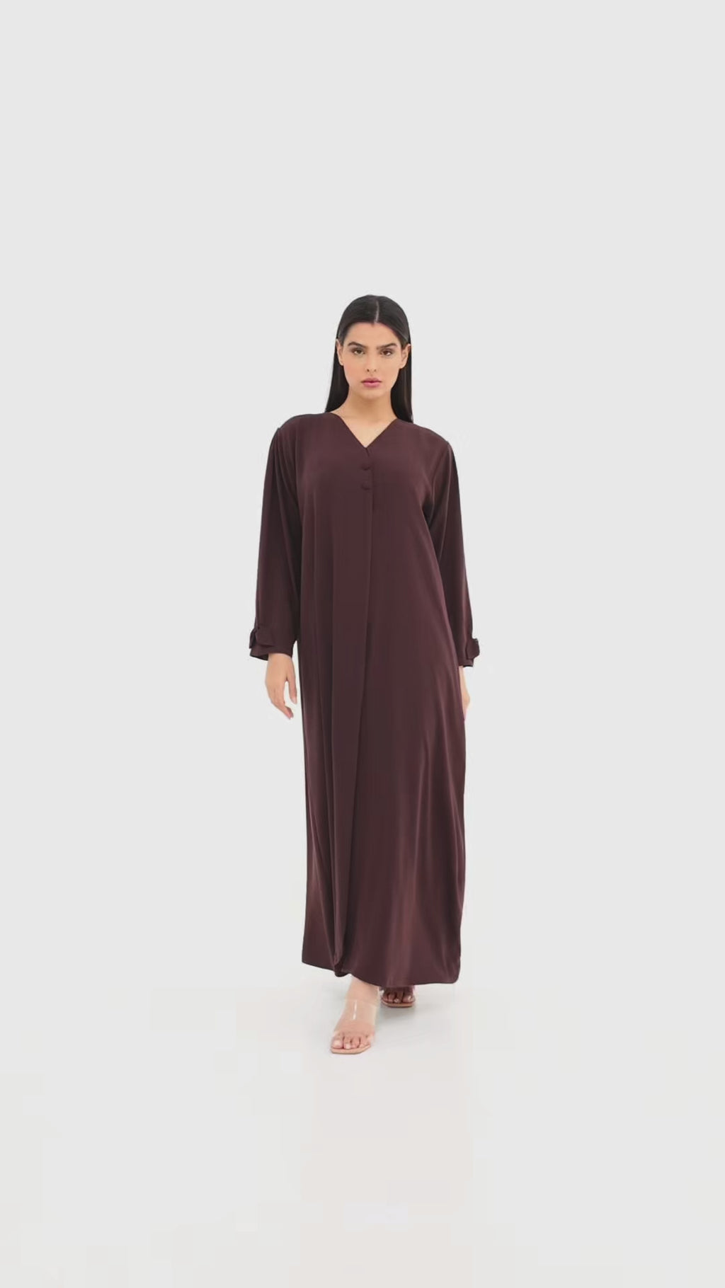 Chocolate Brown Abaya – Straight abaya in premium crepe