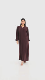 Chocolate Brown Abaya – Straight abaya in premium crepe